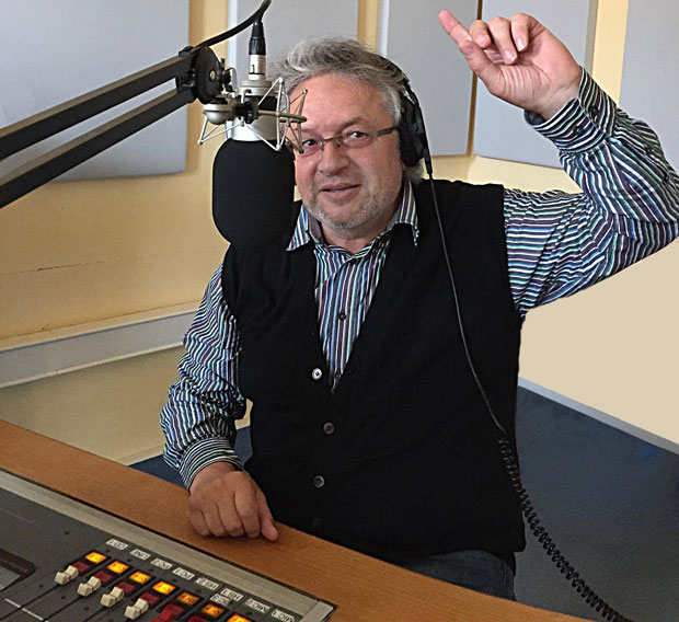Klaus Dörre bei der KD-Radioshow im Offenen Kanal Jena.